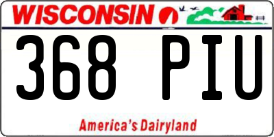 WI license plate 368PIU