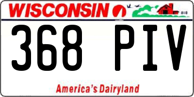 WI license plate 368PIV