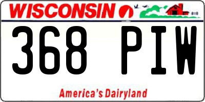 WI license plate 368PIW