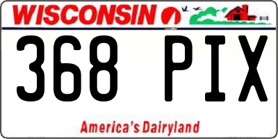 WI license plate 368PIX