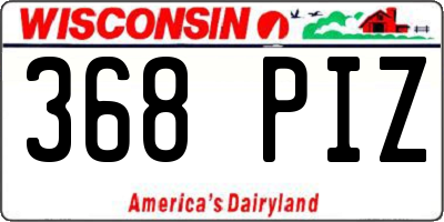WI license plate 368PIZ