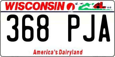 WI license plate 368PJA