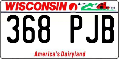 WI license plate 368PJB