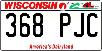 WI license plate 368PJC