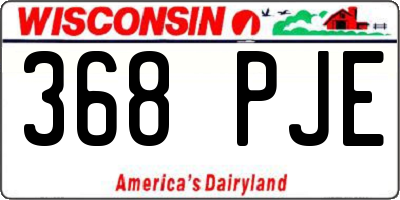 WI license plate 368PJE