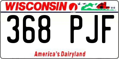 WI license plate 368PJF