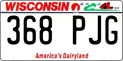 WI license plate 368PJG