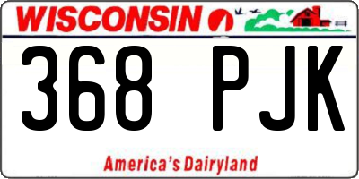 WI license plate 368PJK