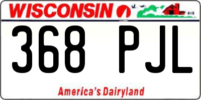 WI license plate 368PJL