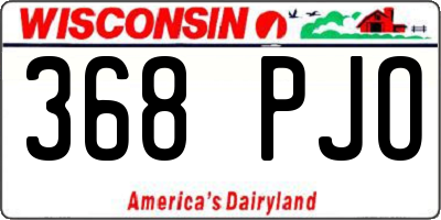 WI license plate 368PJO