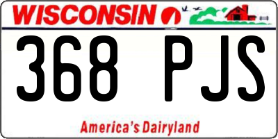 WI license plate 368PJS