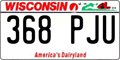 WI license plate 368PJU