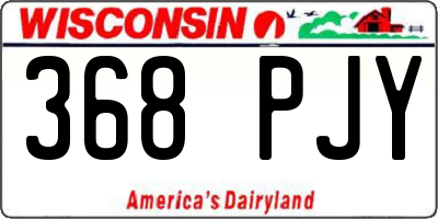 WI license plate 368PJY
