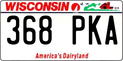 WI license plate 368PKA