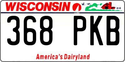 WI license plate 368PKB