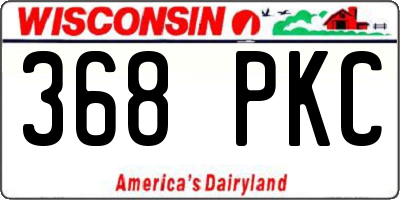 WI license plate 368PKC