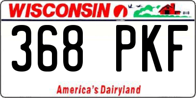 WI license plate 368PKF