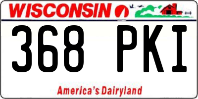 WI license plate 368PKI