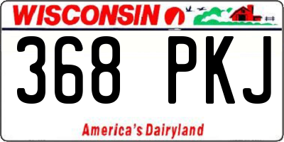WI license plate 368PKJ
