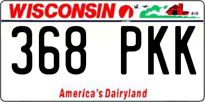 WI license plate 368PKK