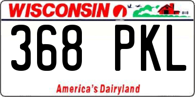 WI license plate 368PKL