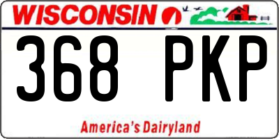 WI license plate 368PKP