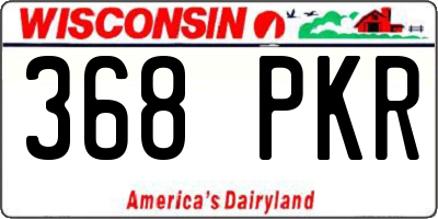 WI license plate 368PKR