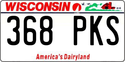 WI license plate 368PKS