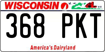 WI license plate 368PKT