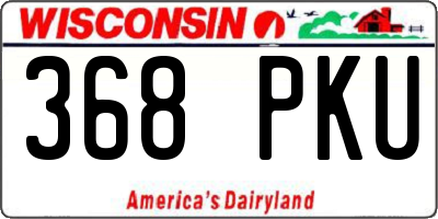 WI license plate 368PKU