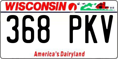 WI license plate 368PKV