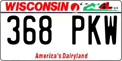 WI license plate 368PKW