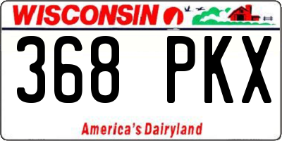 WI license plate 368PKX