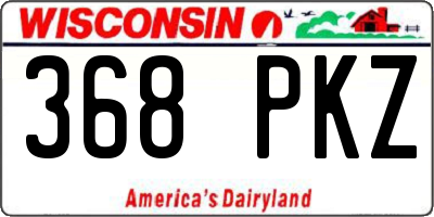 WI license plate 368PKZ