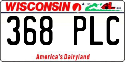 WI license plate 368PLC