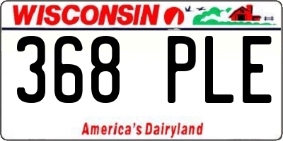 WI license plate 368PLE