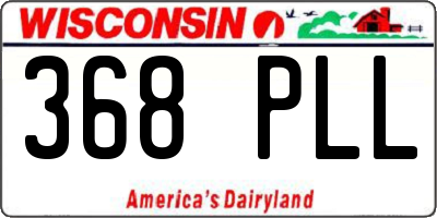 WI license plate 368PLL