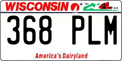 WI license plate 368PLM