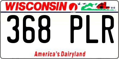 WI license plate 368PLR