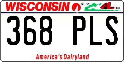 WI license plate 368PLS