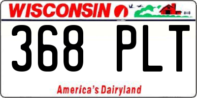 WI license plate 368PLT
