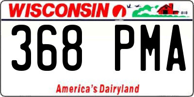 WI license plate 368PMA