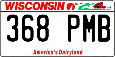 WI license plate 368PMB