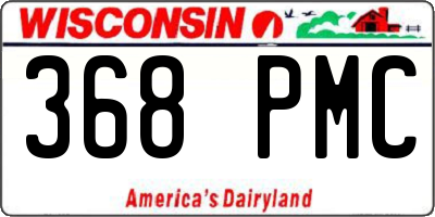 WI license plate 368PMC