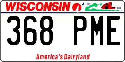 WI license plate 368PME