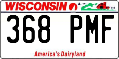 WI license plate 368PMF