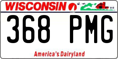 WI license plate 368PMG