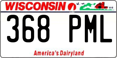 WI license plate 368PML