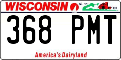 WI license plate 368PMT