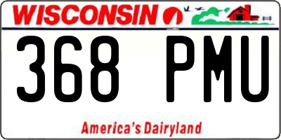 WI license plate 368PMU